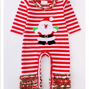 Santa Ruffled Infant Onesie